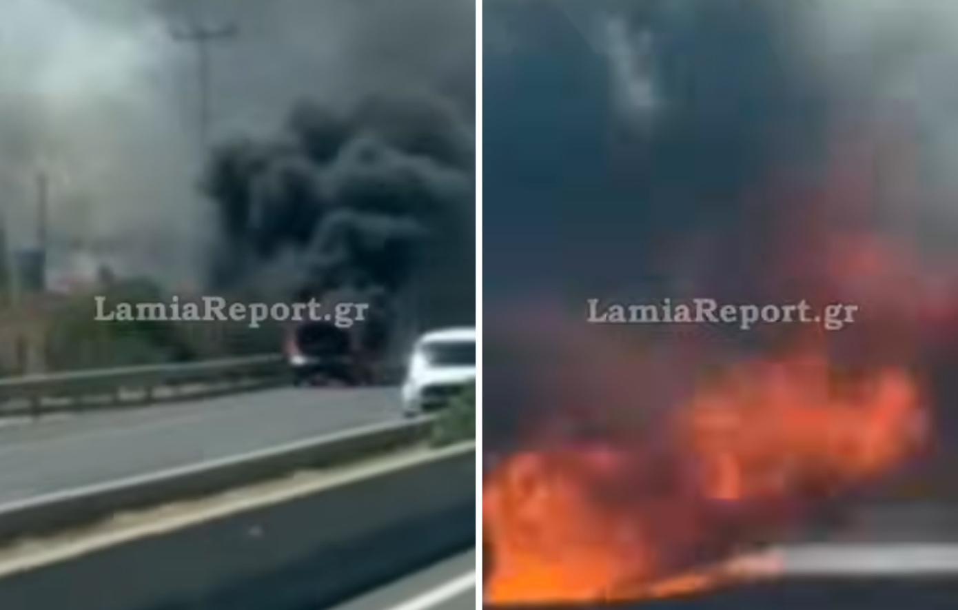 Αυτοκίνητο τυλίχτηκε στις φλόγες στην Αθηνών – Λαμίας: Φωτιές στο πρανές πριν καταστραφεί ολοσχερώς