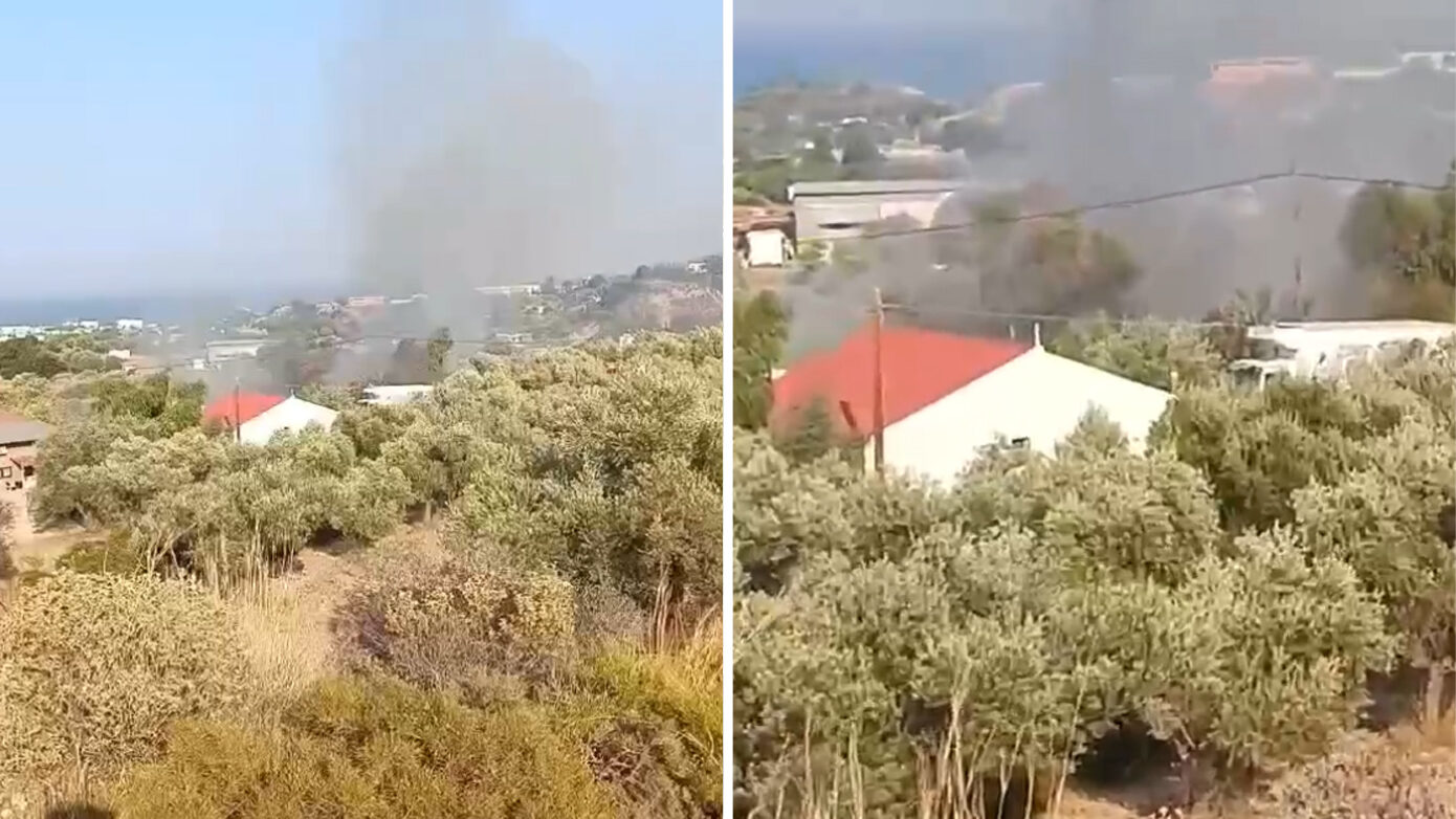 Καλυθιές Ρόδου: Ισχυρή κινητοποίηση της Πυροσβεστικής για φωτιά