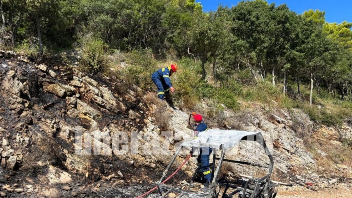Φωτιά στην περιοχή του Μαραθιά στη Ζάκυνθο από όχημα τύπου buggy