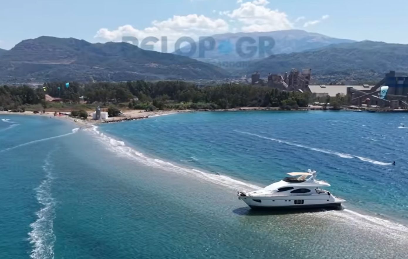 Πολυτελές γιοτ προσάραξε σε αβαθή στο Δρέπανο και παραμένει κολλημένο για τρίτη ημέρα