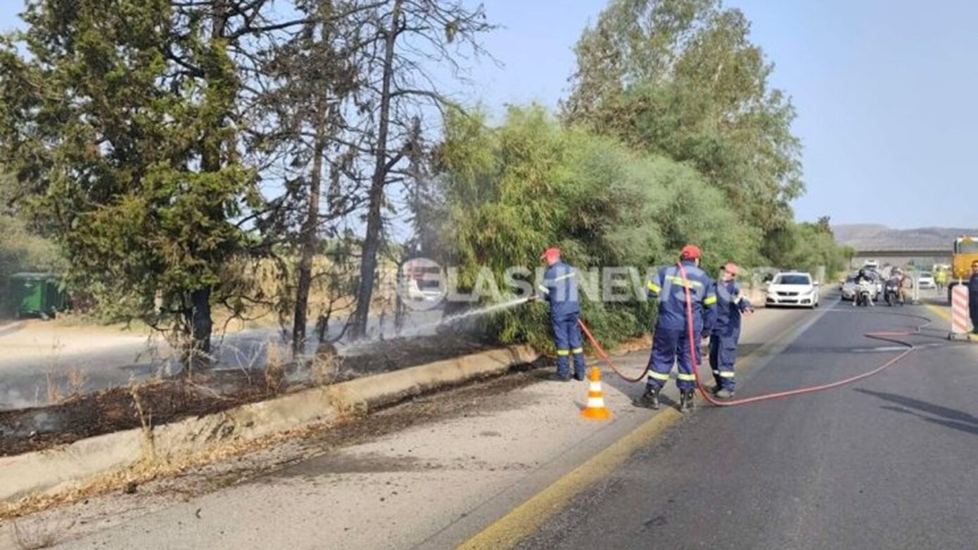 Χανιά: Διεκόπη η κυκλοφορία στον ΒΟΑΚ λόγω πυρκαγιάς