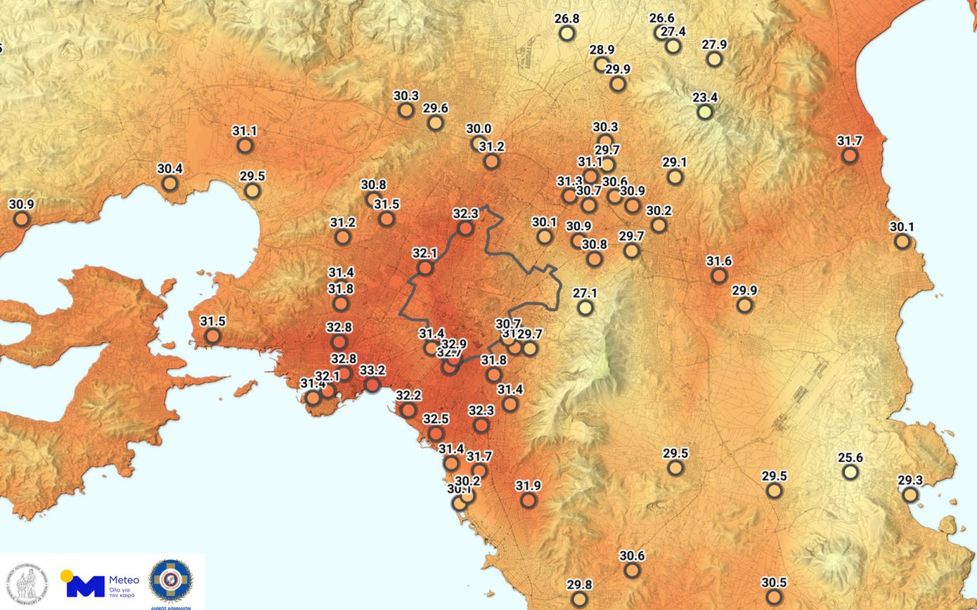 Αθήνα: Ισχυρή δυσφορία το βράδυ της Κυριακής – Στους 32-33 °C η θερμοκρασία