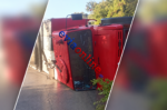 Ανατράπηκε πυροσβεστικό όχημα στον Μισόκαμπο Κύμης Ευβοίας – Στο νοσοκομείο δύο πυροσβέστες