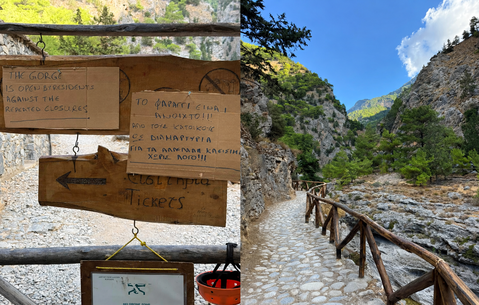 Φαράγγι της Σαμαριάς: Το διαρκές «άνοιξε-κλείσε» έφερε στα όριά τους κατοίκους και επιχειρηματίες – Το άνοιξαν μόνοι τους