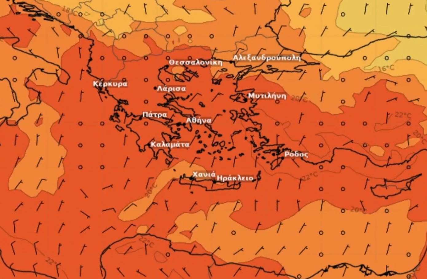 Θερμές αέριες μάζες πάνω από την Ελλάδα έως τις 11 Σεπτεμβρίου – Η εξέλιξη της θερμοκρασίας