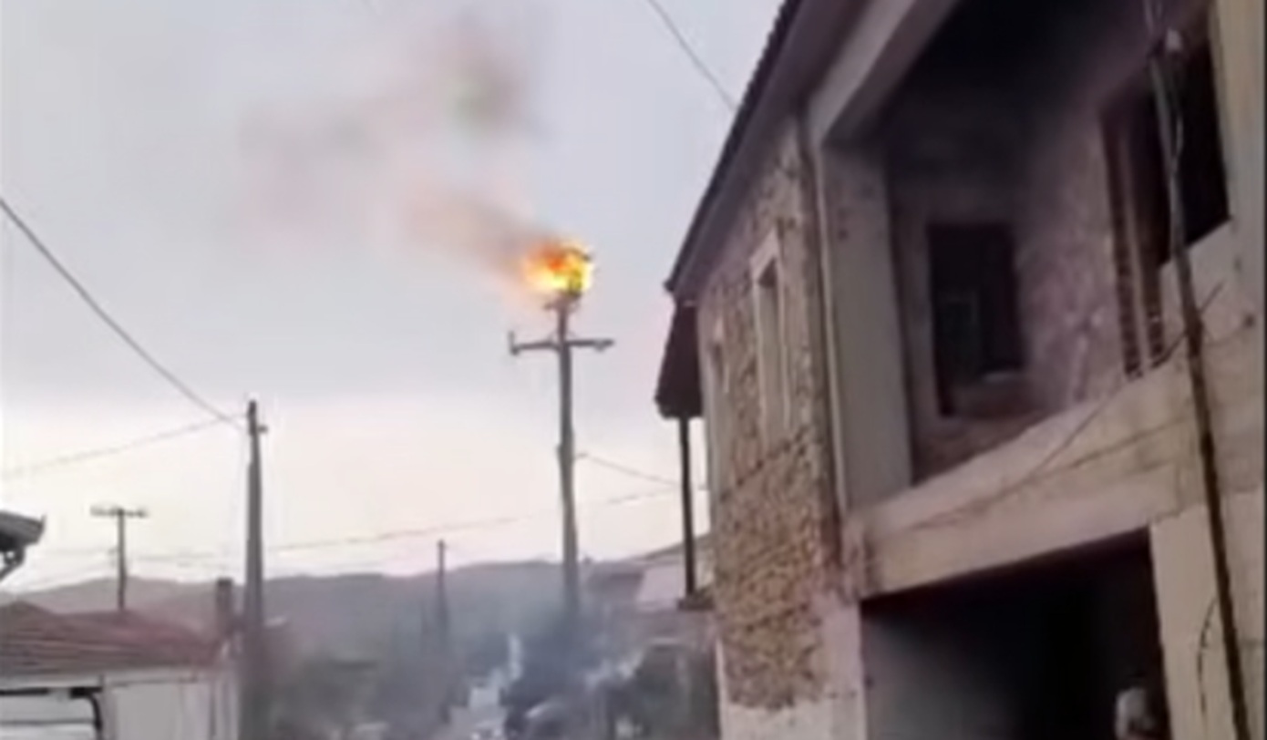 Κεραυνός έπεσε σε κολώνα ρεύματος με φωλιά πελαργών – βίντεο