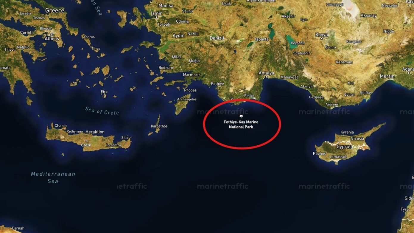 Το τουρκικό «θαλάσσιο πάρκο» που περικλείει το Καστελόριζο εμφανίστηκε στους χάρτες του MarineTraffic