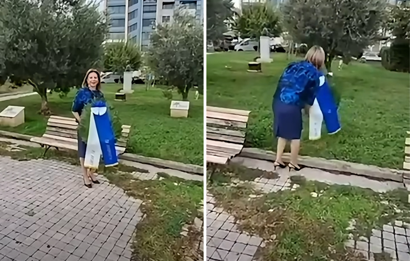 Μαρία Καρυστιανού: Κατέθεσε μόνη της στεφάνι στη Θεσσαλονίκη για την επέτειο της 28ης Οκτωβρίου