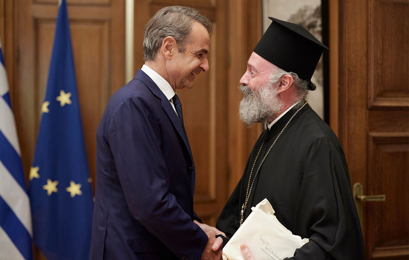 Κυριάκος Μητσοτάκης: Συνάντηση στο Μαξίμου με τον Αρχιεπίσκοπο Αυστραλίας Μακάριο