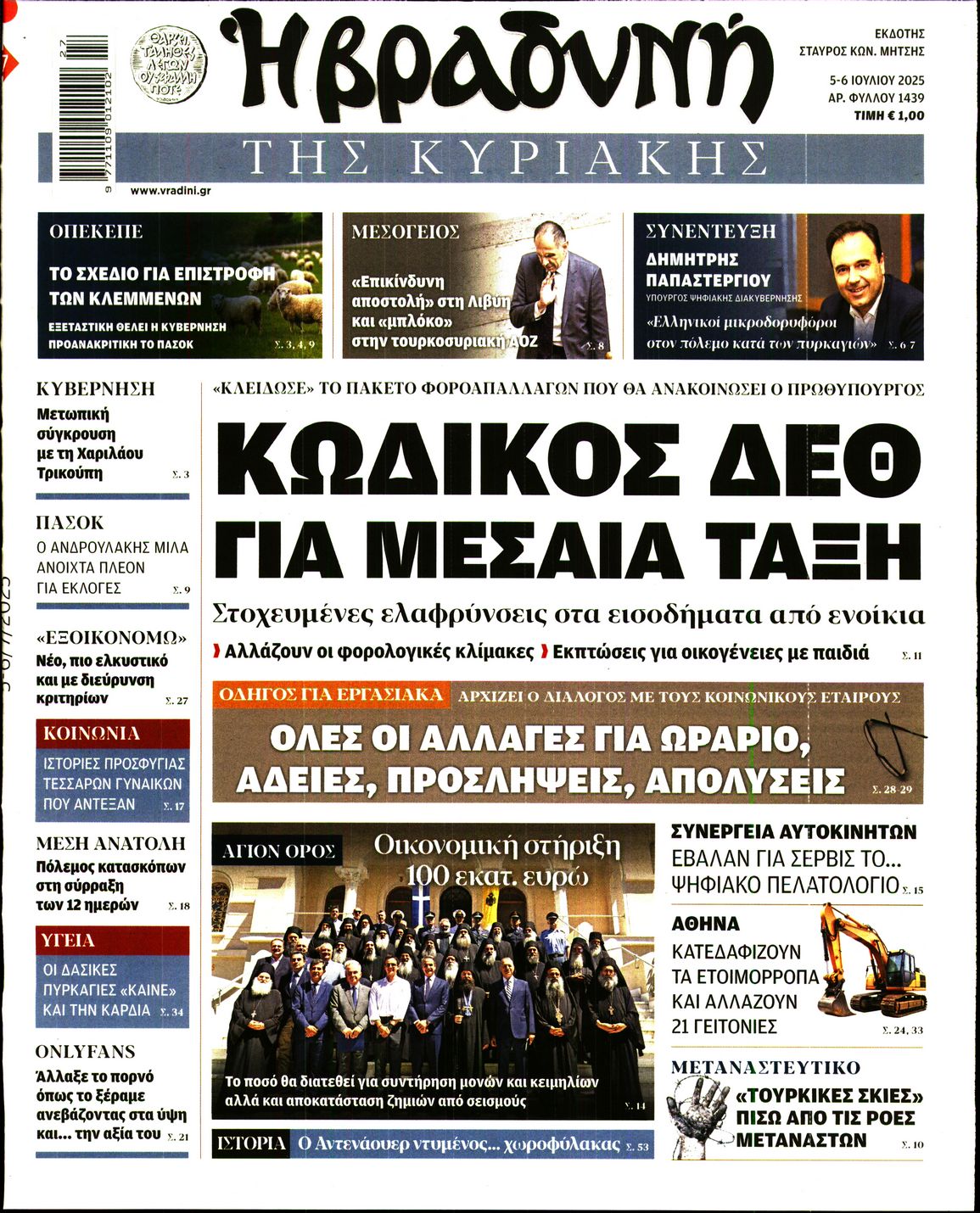 ΒΡΑΔΥΝΗ ΤΗΣ ΚΥΡΙΑΚΗΣ